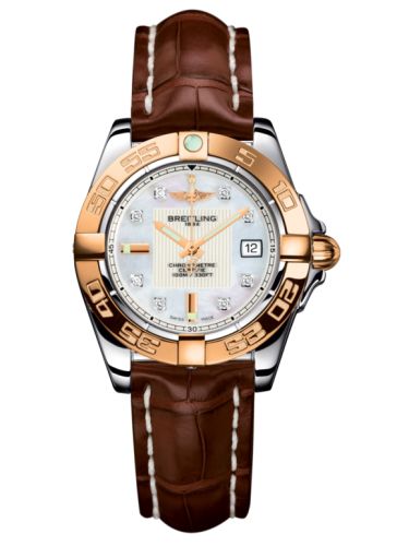 Breitling C71356L2.A712.778P : Galactic 32 Stainless Steel / Rose Gold / Pearl Diamond / Croco