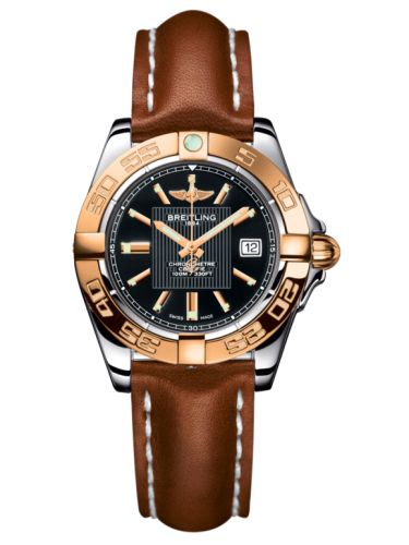 Breitling C71356L2.BA12.406X : Galactic 32 Stainless Steel / Rose Gold / Trophy Black / Calf