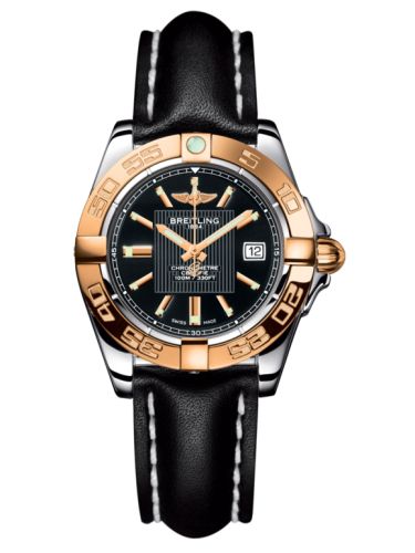 Breitling C71356L2.BA12.408X : Galactic 32 Stainless Steel / Rose Gold / Trophy Black / Calf