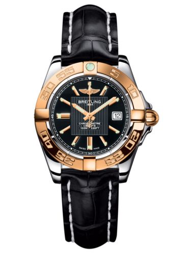 Breitling C71356L2.BA12.777P : Galactic 32 Stainless Steel / Rose Gold / Trophy Black / Croco