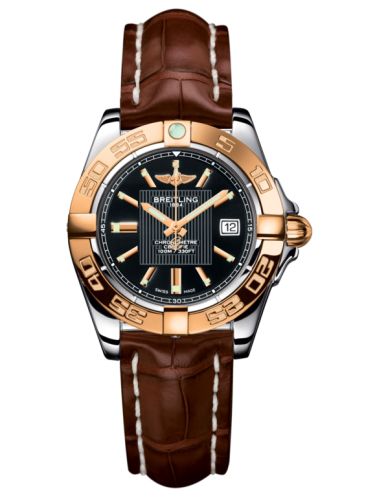 Breitling C71356L2.BA12.778P : Galactic 32 Stainless Steel / Rose Gold / Trophy Black / Croco