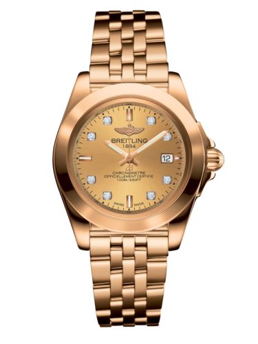 Breitling H7133012.H550.792H : Galactic 32 Sleek Edition Rose Gold / Golden Sun Diamond / Bracelet