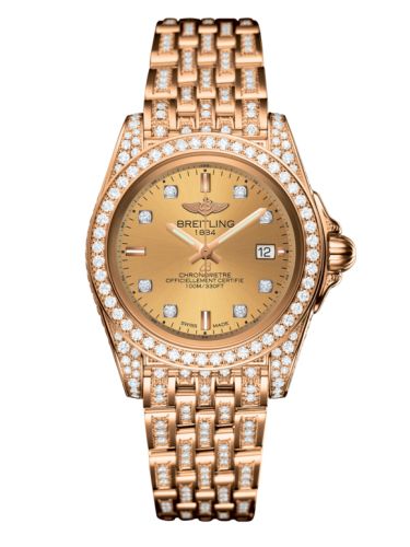 Breitling H71330AF.H550.792T : Galactic 32 Sleek Edition Rose Gold / Diamondworks / Golden Sun Diamond / Bracelet