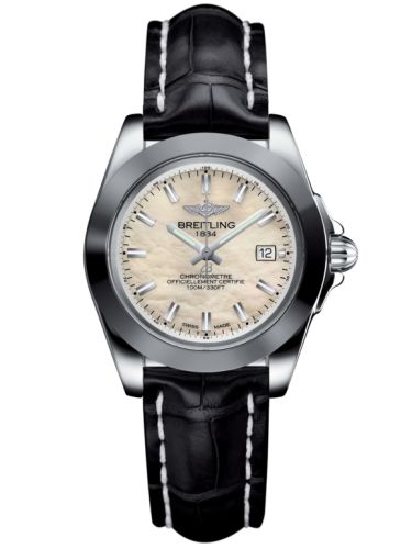 Breitling W7133012/A800/777P/A14BA.1 : Galactic 32 Sleek Edition Stainless Steel / Pearl / Croco