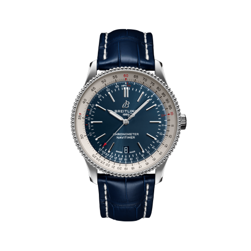 Breitling A17326211C1P4 : Navitimer Automatic 41 Automatic Stainless Steel / Blue / Croco / Folding