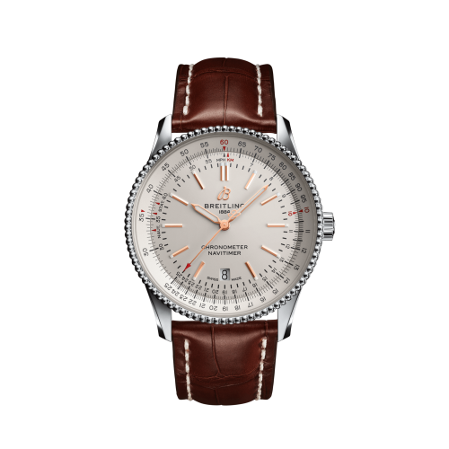 Breitling A17326211G1P1 : Navitimer Automatic 41 Automatic Stainless Steel / Silver / Croco / Pin