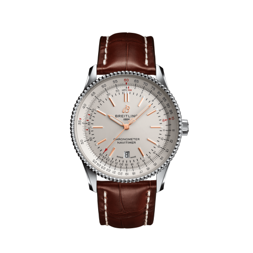 Breitling A17326211G1P2 : Navitimer Automatic 41 Automatic Stainless Steel / Silver / Croco / Folding