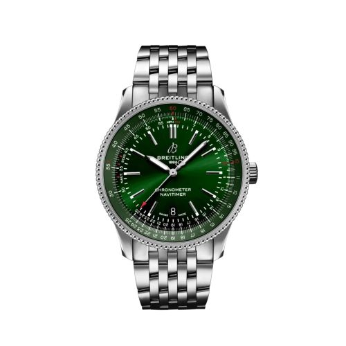 Breitling A17326361L1A1 : Navitimer Automatic 41 Automatic Stainless Steel / Green / Bracelet