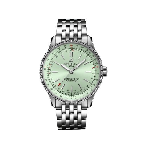 Breitling A17395361L1A1 : Navitimer 1 35 Automatic Stainless Steel / Mint Green / Bracelet