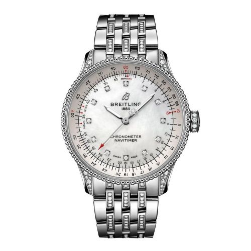 Breitling A17395721G1A1 : Navitimer 1 35 Automatic Stainless Steel - Diamond / MOP / Bracelet