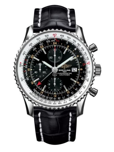 Breitling A24322121B1P1 : Navitimer World  Stainless Steel / Black / Croco / Pin