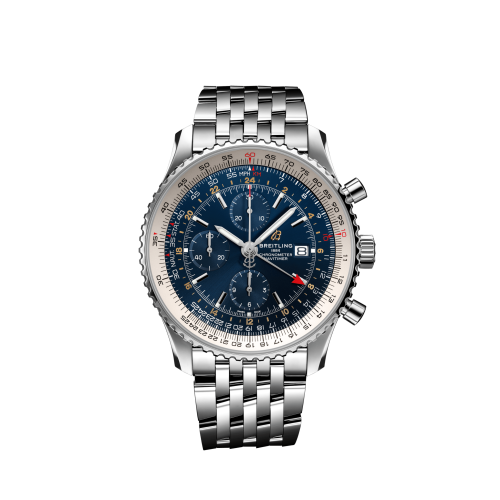 Breitling A24322121C2A1 : Navitimer 1 Chronograph GMT Stainless Steel / Blue / Bracelet