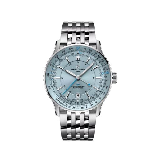 Breitling A32310171C1A1 : Navitimer GMT 41 Automatic Stainless Steel / Ice Blue / Bracelet