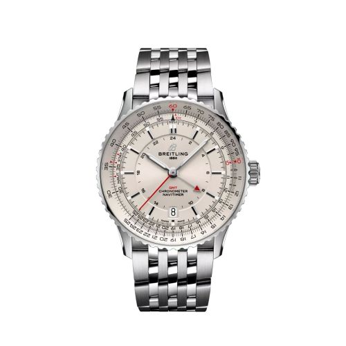 Breitling A32310211G1A1 : Navitimer GMT 41 Automatic Stainless Steel / Silver / Bracelet