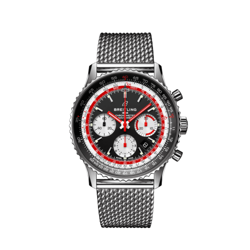 Breitling AB01211B1B1A1 : Navitimer 1 B01 Chronograph 43 Stainless Steel / Airline Editions SwissAir / Mesh