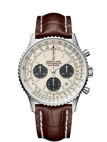 Breitling AB0121211G1P1 : Navitimer 1 B01 Chronograph 43 Stainless Steel / Silver / Croco / Pin