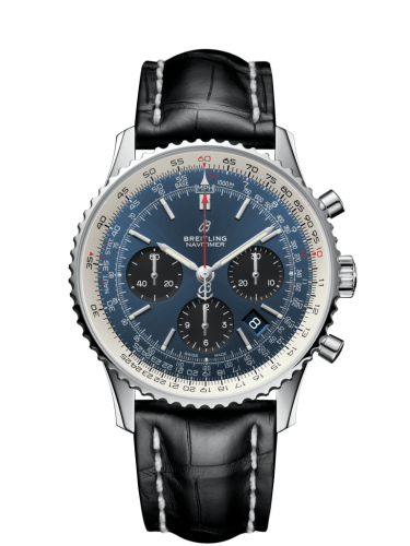Breitling AB0121211C1P1 : Navitimer 1 B01 Chronograph 43 Stainless Steel / Blue / Croco / Pin