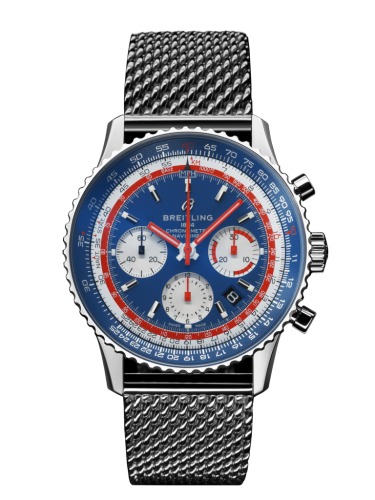 Breitling AB01212B1C1A1 : Navitimer 1 B01 Chronograph 43 Stainless Steel / Airline Editions Pan Am / Mesh