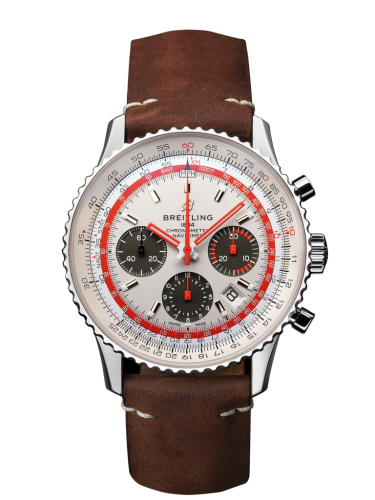 Breitling AB01219A1G1X2 : Navitimer 1 B01 Chronograph 43 Stainless Steel / Airline Editions TWA / Calf / Folding
