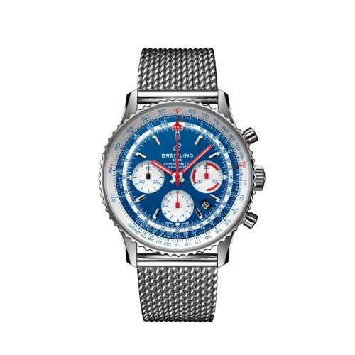 Breitling AB0121A31C1A1 : Navitimer 1 B01 Chronograph 43 Stainless Steel / Airline Editions American Airlines / Mesh