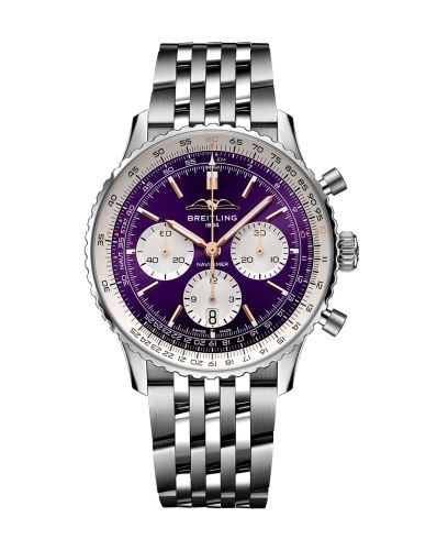 Breitling AB01385C1Q1A1 : Navitimer  B01 Chronograph 43 Stainless Steel / Purple / Cortin