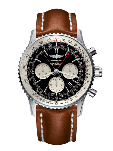Breitling AB031021/BF77/439X/A20BA.1 : Navitimer Rattrapante Stainless Steel / Black  / Calf / Pin
