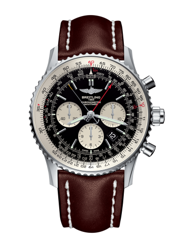 Breitling AB031021/BF77/443X/A20BA.1 : Navitimer Rattrapante Stainless Steel / Black  / Calf / Pin