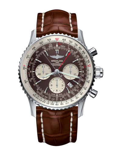 Breitling AB031021/Q615/754P/A20BA.1 : Navitimer Rattrapante Stainless Steel / Panamerican Bronze / Croco / Pin