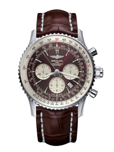 Breitling AB0310211Q1P2 : Navitimer Rattrapante Stainless Steel / Panamerican Bronze / Croco / Pin
