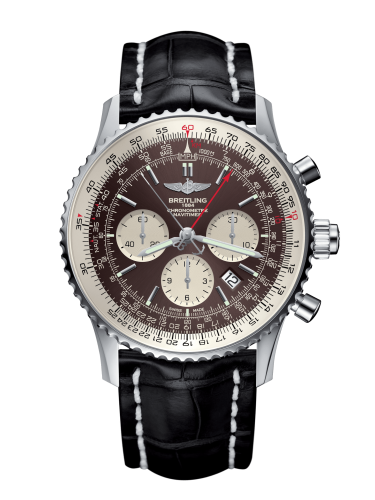 Breitling AB031021/Q615/761P/A20D.1 : Navitimer Rattrapante Stainless Steel / Panamerican Bronze / Croco / Folding