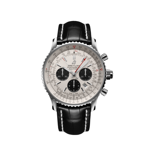 Breitling AB0310211G1P1 : Navitimer Rattrapante Stainless Steel / Silver  / Croco / Folding