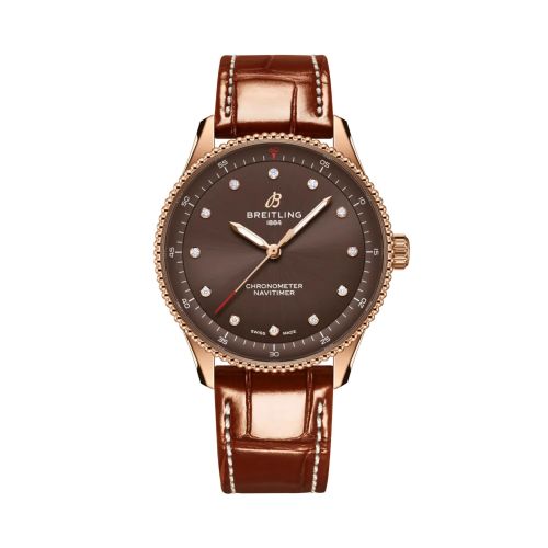 Breitling R77320E31Q1P1 : Navitimer Quartz 32 Red Gold / Chocolate