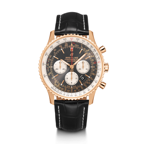 Breitling RB0127121F1P2 : Navitimer 1 B01 Chronograph 46 Red Gold / Anthracite / Croco / Folding