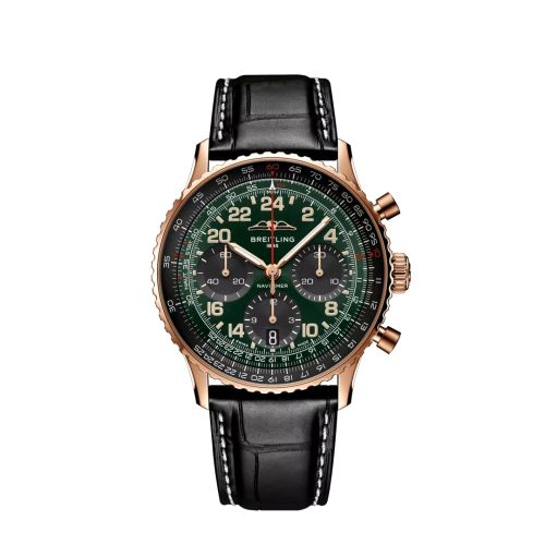 Breitling RB12302A1L1P1 : Navitimer B12 Chronograph 41 Cosmonaute Red Gold / Green