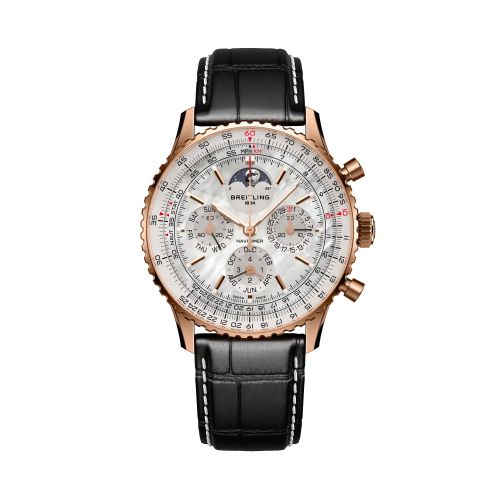 Breitling RB19201A1A1P1 : Navitimer B19 Chronograph 43 Perpetual Calendar Red Gold / MOP / Japan