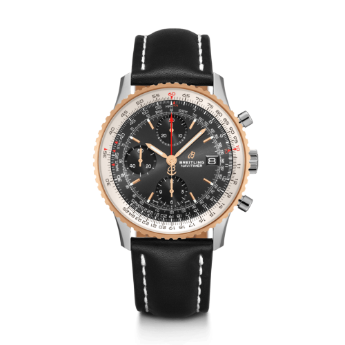 Breitling U13324211B1X1 : Navitimer 1 Chronograph 41 Stainless Steel / Red Gold / Black / Calf / Pin