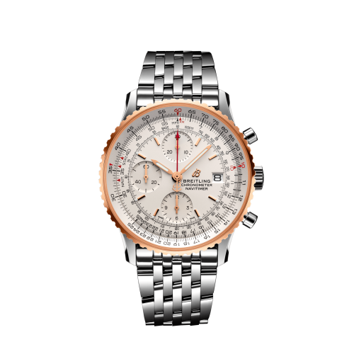 Breitling U13324211G1A1 : Navitimer 1 Chronograph 41 Stainless Steel / Red Gold / Silver / Bracelet