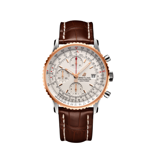 Breitling U13324211G1P1 : Navitimer 1 Chronograph 41 Stainless Steel / Red Gold / Silver / Croco / Pin