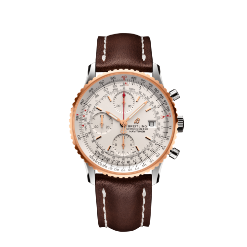 Breitling U13324211G1X1 : Navitimer 1 Chronograph 41 Stainless Steel / Red Gold / Silver / Croco / Pin