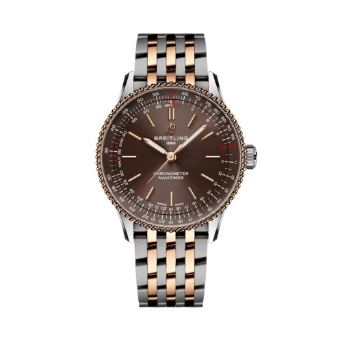 Breitling U173273A1Q1U1 : Navitimer Automatic 36 Stainless Steel - Red Gold / Brown / Bracelet