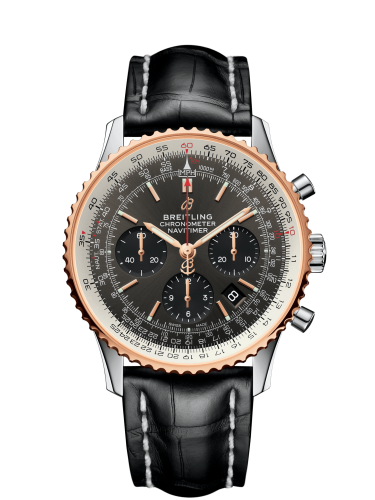 Breitling UB0121211F1P1 : Navitimer 1 B01 Chronograph 43 Stainless Steel / Red Gold / Grey / Croco / Pin