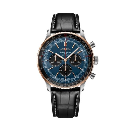 Breitling UB01372A1C1P1 : Navitimer B01 Chronograph 46 Stainless Steel - Red Gold / Blue / USA