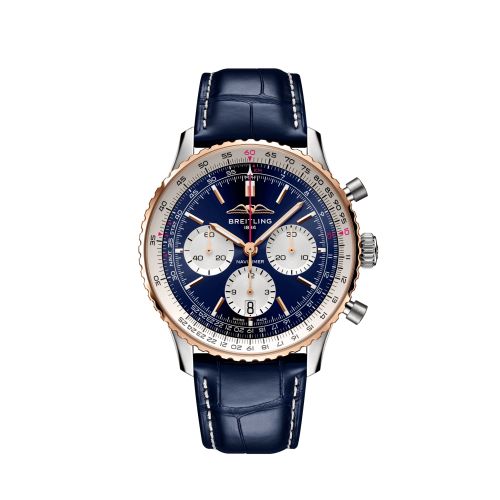 Breitling UB01381A1C1P1 : Navitimer B01 Chronograph 43 Stainless Steel - Red Gold / Aeromexico