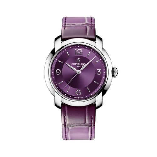 Breitling A10310121Q1P1 : Lady Premier 36 Automatic Stainless Steel / Aubergine
