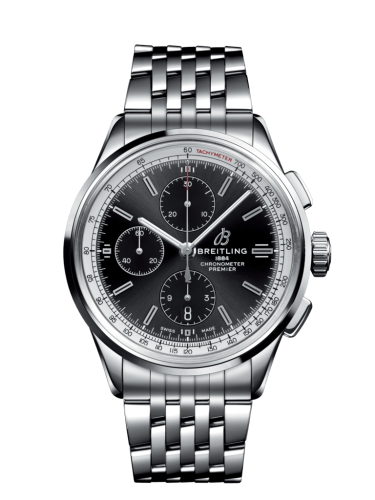 Breitling A13315351B1A1 : Premier Chronograph 42 Stainless Steel / Black / Bracelet