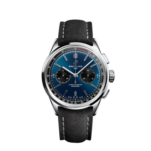 Breitling AB0118221C1X4 : Premier B01 Chronograph 42 Stainless Steel / Blue / Anthracite Nubuck / Pin