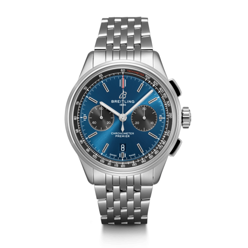 Breitling AB0118A61C1A1 : Premier B01 Chronograph 42 Stainless Steel / Blue / Bracelet