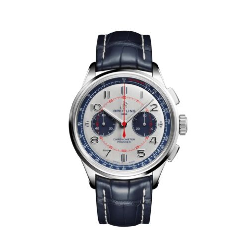 Breitling AB0118A71G1P1 : Premier B01 Chronograph 42 Bentley Mulliner Stainless Steel / Silver / Croco / Folding