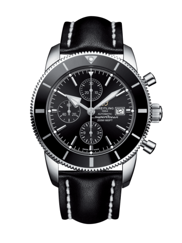 Breitling A1331212/BF78/441X/A20BA.1 : Superocean Heritage II 46 Chronograph Stainless Steel / Black / Black /  Calf / Pin