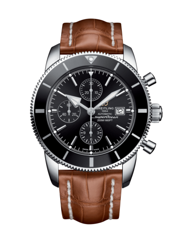 Breitling A1331212/BF78/754P/A20BA.1 : Superocean Heritage II 46 Chronograph Stainless Steel / Black / Black /  Croco / Pin